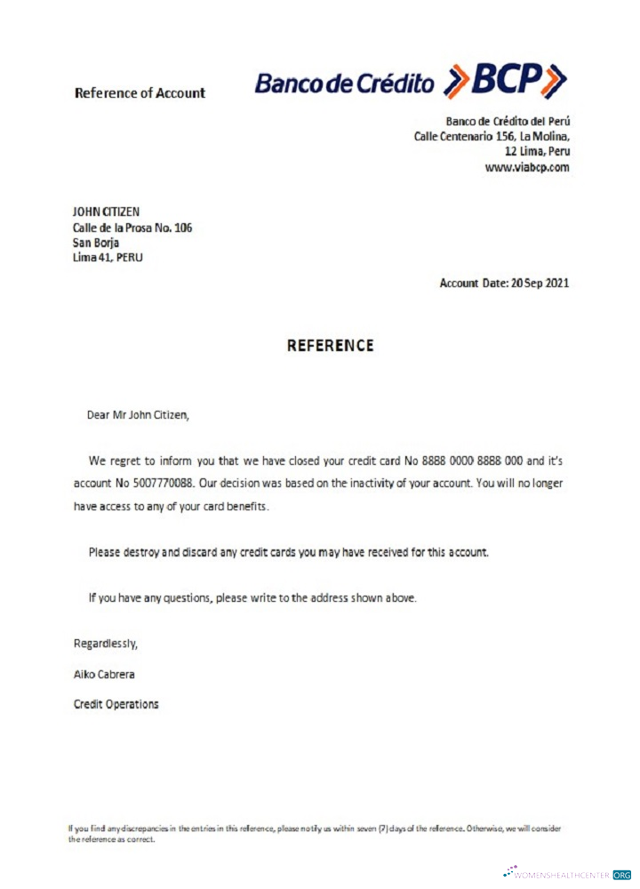 Download Peru Banco de Credito closure reference Photoshop template